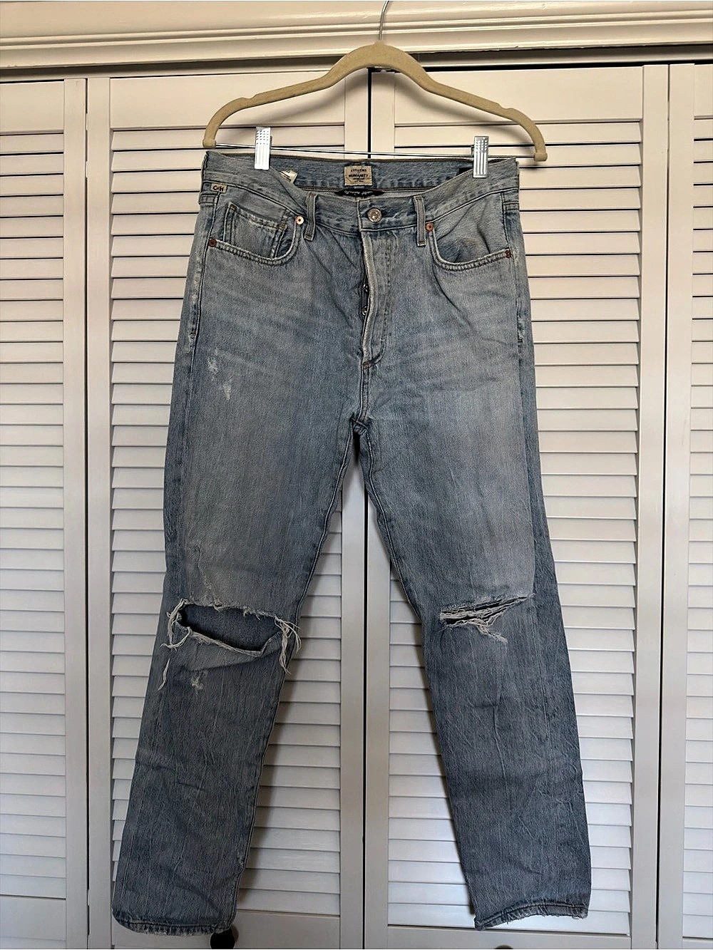 Citizens of Humanity Boyfriend Jeans Distressed Blue Waist 28